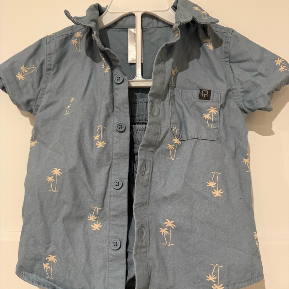 Gerber Blue Palm Tree Short Set - Picture 2 of 5